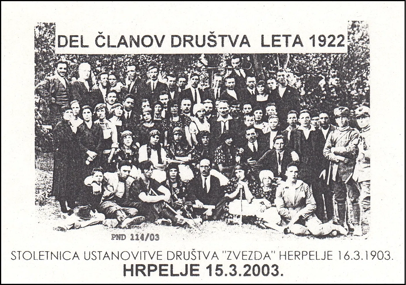 STOLETNICA USTANOVITVE DRUŠTVA " ZVEZDA " HRPELJE